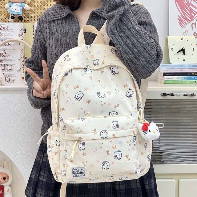 Korean school bag for junior high school girls insKT cat high-looking backpack for high school students large capacity lightweight girl's backpack
