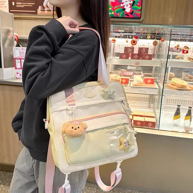 Japanese versatile high-looking single shoulder crossbody bag ins college style soft girl girl bag large capacity backpack