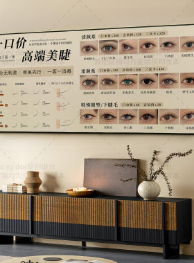 美睫半纹绣美甲款式展示板相框美容院海报睫毛画框挂墙可定制