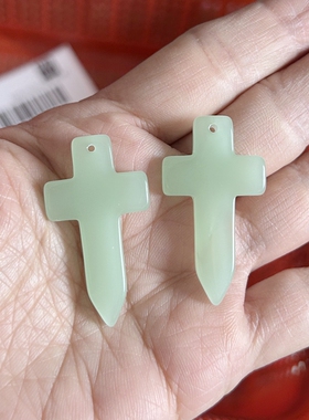 2个包邮 36*20mm仿红水晶绿白琉璃十字架吊坠diy  饰品配件挂饰