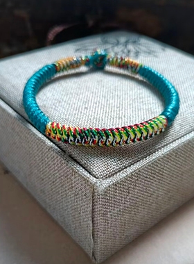 五彩线蜡线搭配手工编织手链