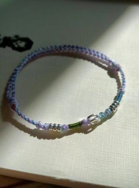 手工编织银原创手绳手链脚绳女