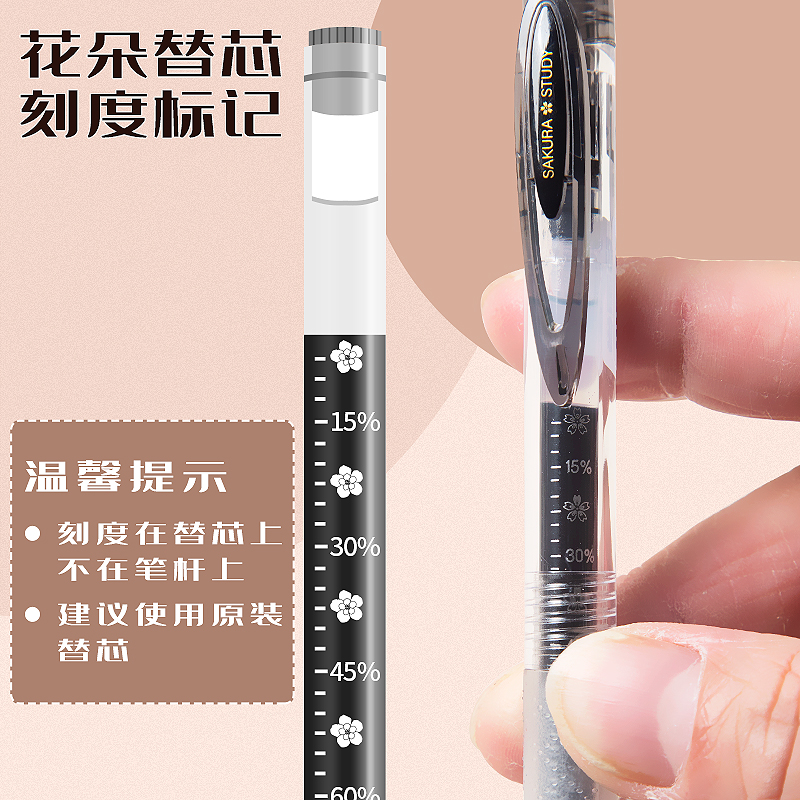 东米刻度笔CS头按动中性笔DM993大容量学霸巨能写刷题专用速干0.5黑笔高颜值自勉笔学生用水笔红色签字笔笔芯 - 图0