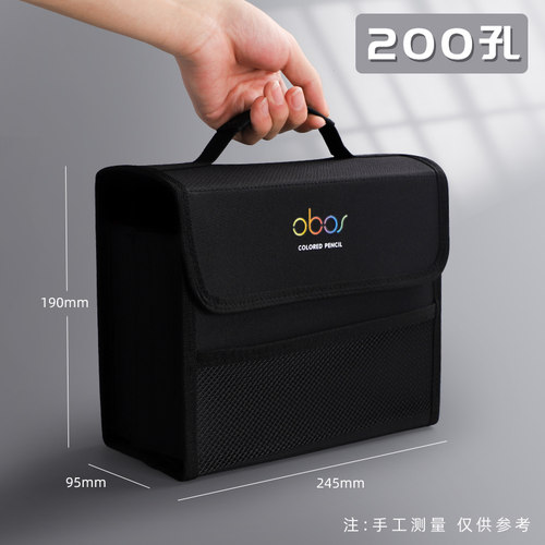 手提帆布包彩铅收纳包彩色铅笔笔袋笔帘36支48支72孔大容量多功能折叠式拉链素描学生美术绘画专用200孔笔插 - 图3