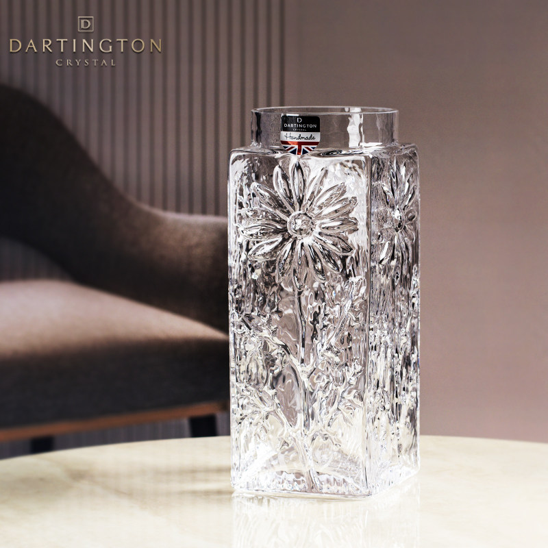 英国进口dartington欧式透明水晶玻璃花瓶客厅水养插花瓶轻奢摆件,淘宝优惠券,粉丝福利购,淘宝优惠卷