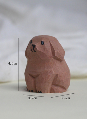 Chumfun可爱迷你木质小狗摆件