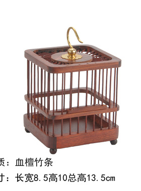 红木乌木紫光檀木蝈蝈笼蛐蛐笼鸟笼式圆形圆顶鸣虫笼子装饰摆件