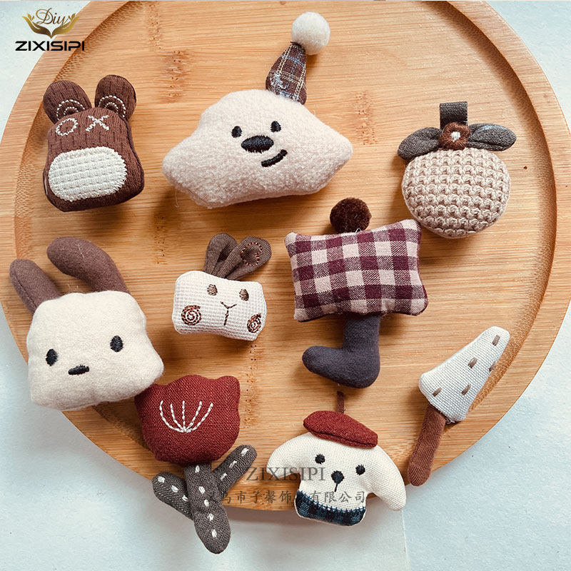 创意蘑菇小狗可爱海绵填充棉麻布艺diy发饰发夹小配饰/M1013,淘宝优惠券,粉丝福利购,淘宝优惠卷