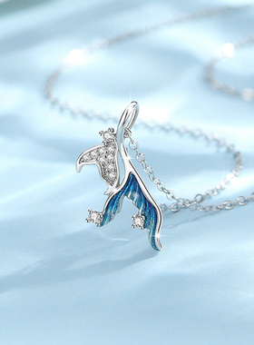 轻奢S925银鱼尾吊坠锁骨链女项链