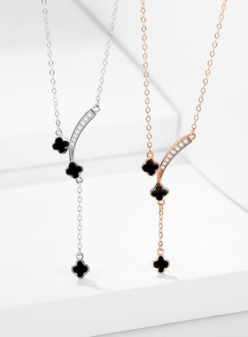 幸运四叶草S925银吊坠女锁骨项链