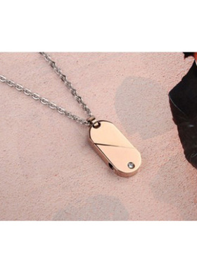 泰腾尼钛金心动项坠玫瑰金心形吊坠女项链可旋转项链生日礼物刻字