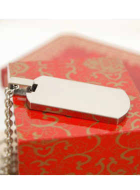 韩版男士项链身份牌可刻字吊坠