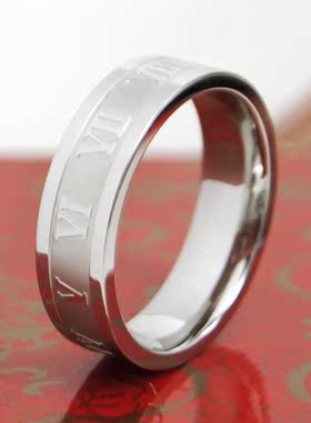 韩版单身风男士刻字钛钢戒指