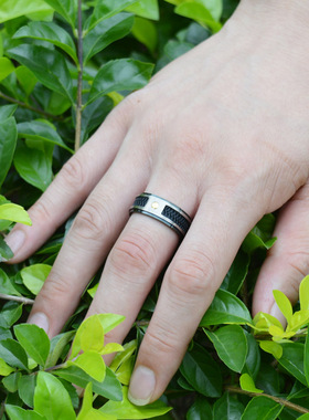 欧美风螺丝钉指环刻字尾戒