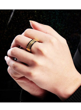 钛金男士单身戒指diy刻字