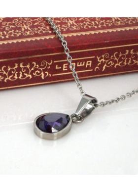 锆石猫眼水滴状不变色刻字吊坠