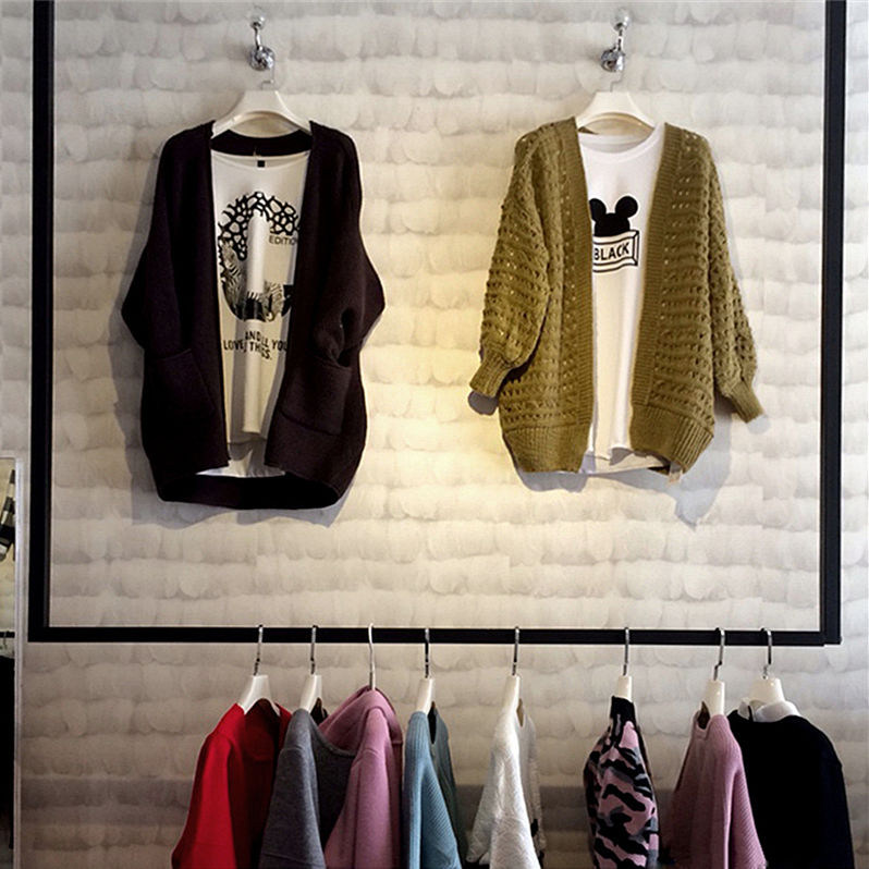 简约韩式灰色羽毛无纺布壁纸卧室店铺装修女装服装店个性满铺墙纸