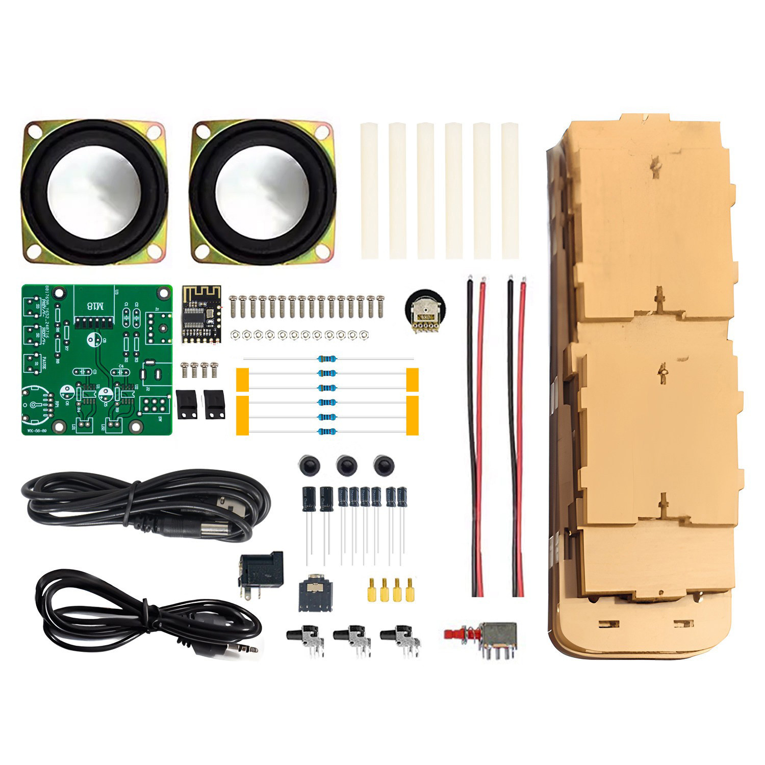 伍陆电子双声道蓝牙音箱套件DIY立体声功放小音响焊接练习电路板,淘宝优惠券,粉丝福利购,淘宝优惠卷