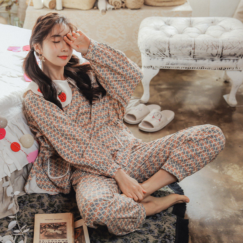 月子服纯棉孕妇哺乳期春秋季11睡衣 lmsj服饰家居服套装