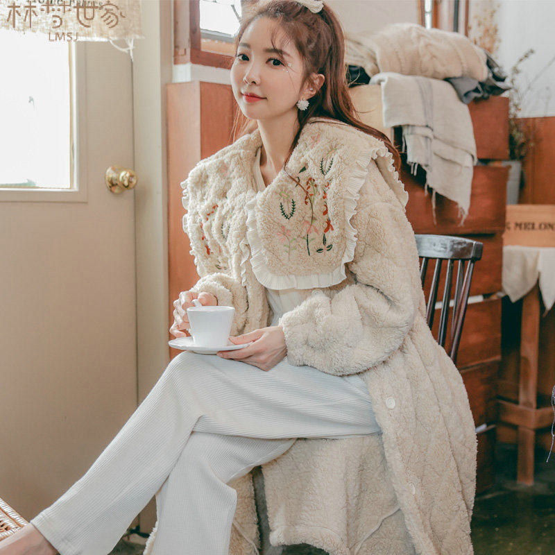 月子服冬季产后秋冬款珊瑚绒睡衣 lmsj服饰家居服套装