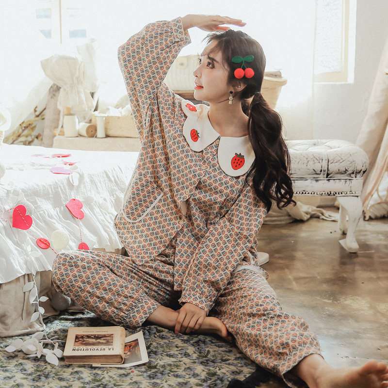 月子服纯棉孕妇哺乳期春秋季11睡衣 lmsj服饰家居服套装