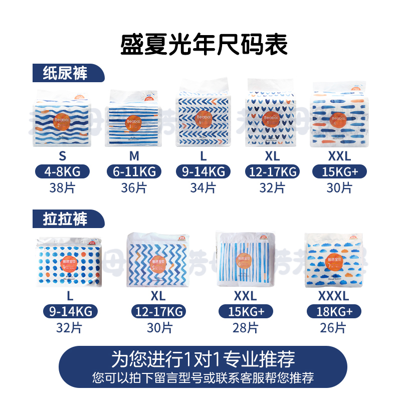 Beaba碧芭盛夏光年婴儿纸尿裤拉拉裤超柔薄透气干爽尿不湿XXL通用-图0