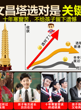 纯黄铜文昌塔13层九层开过的摆件