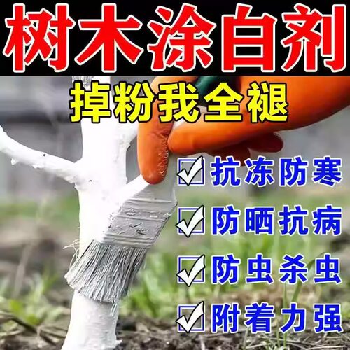 大树涂白剂果树防虫防冻树木刷白树干抗病防寒杀菌防霜冻石灰粉 - 图0