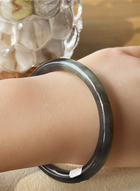 天然和田玉叮当手镯烟紫飘翠56.8原物实拍玉镯正品A货和田玉手镯