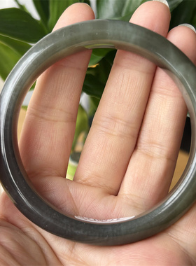 天然和田玉手镯烟紫玉镯58原物实拍玉石手镯A货正品和田玉手镯子