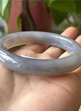 天然和田玉手镯烟紫玉手镯内径57.4玉石手镯A货正品和田玉手镯子