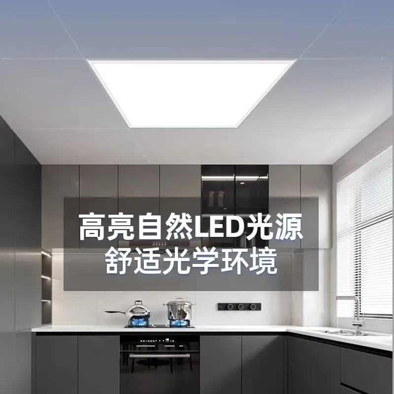 集成吊顶面板工程平板灯餐厅厨房厕所铝扣板吸顶30x60灯芯隔山灯 - 图1
