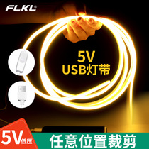 Led rechargeable lamp with 5v low pressure ultra-bright battery with usb flexible neon silicone soft light with strips not plugged in