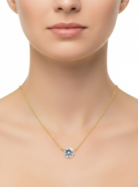 TWINSLULU单钻锁骨链人鱼泪项链