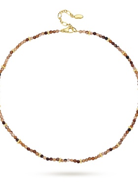 TWINS LULU镀k金轻奢小众精致咖啡色珠珠项链TSJ8567