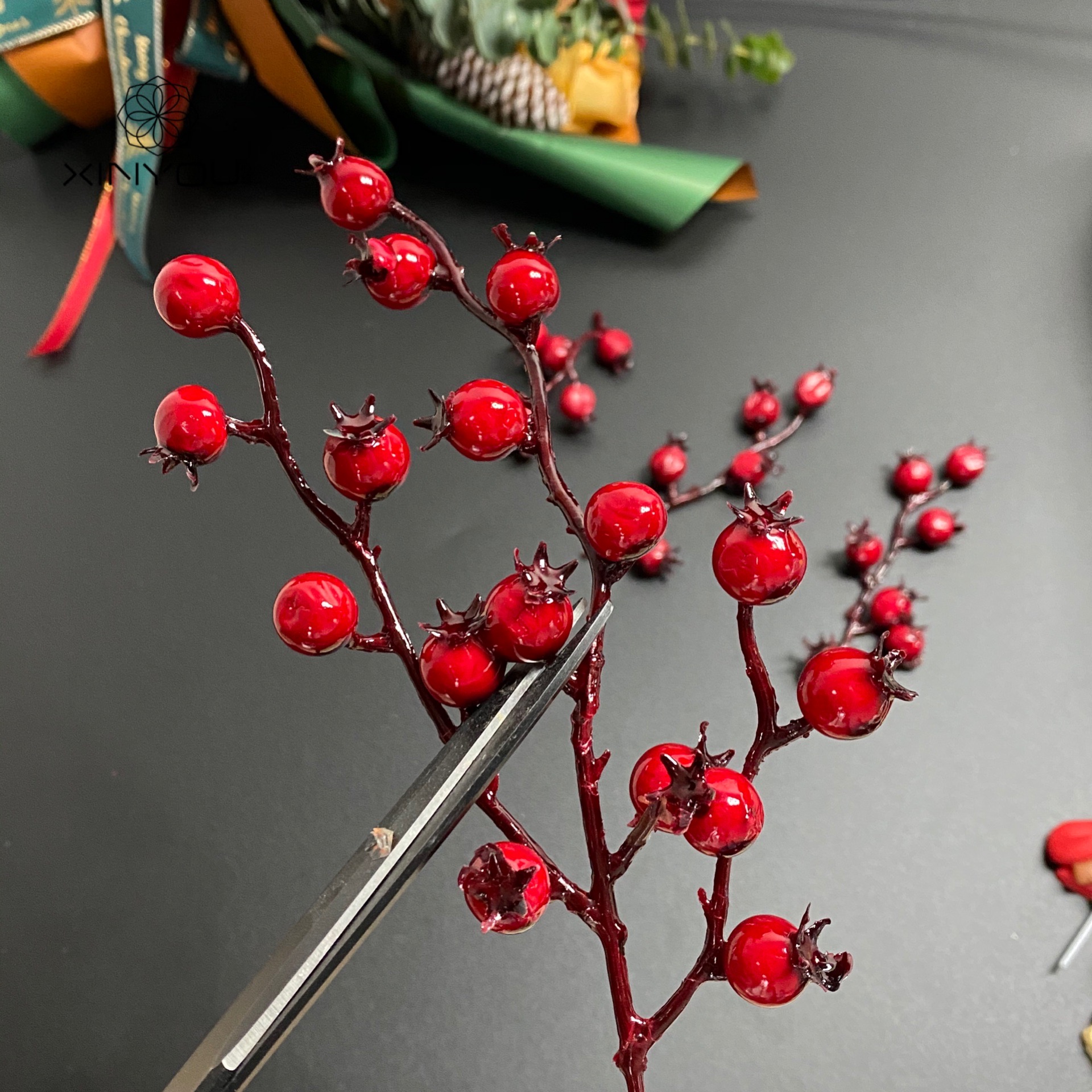 天然干松果圣诞树DIY装饰材料摄影道具布置棉花花艺花环花束配饰-图1