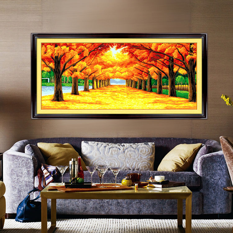 钻石画2024新款满钻黄金满地客厅点钻贴钻钻石十字绣5D钻石绣批发 - 图1