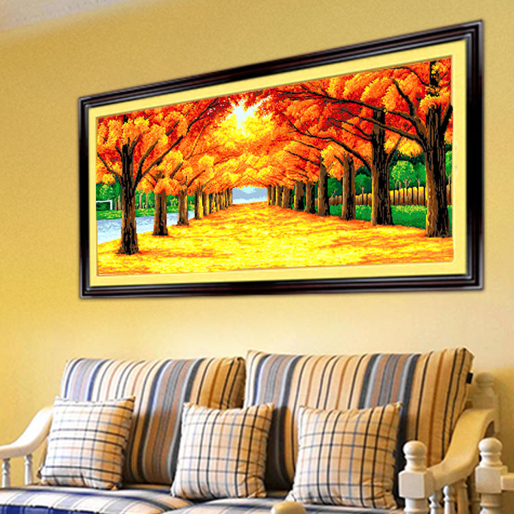 钻石画2024新款满钻黄金满地客厅点钻贴钻钻石十字绣5D钻石绣批发 - 图0