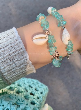 贝壳海星手链~海边度假风海螺串珠手串2025夏季新款手饰礼物配饰