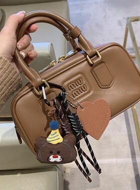 可爱小熊挂件~毛绒卡通miu系风玩偶包包挂饰爱心登山绳车钥匙扣潮
