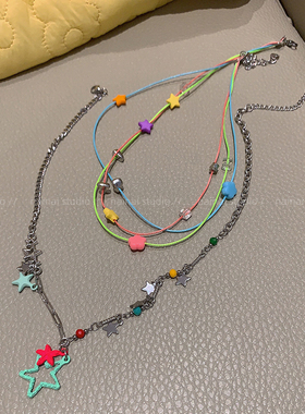 多巴胺女孩~星星双层项链
