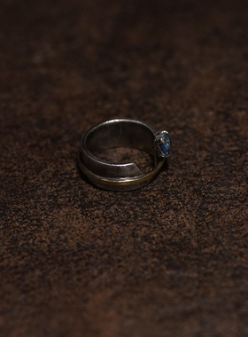 纯手工复古朴蝉情侣银几何戒指