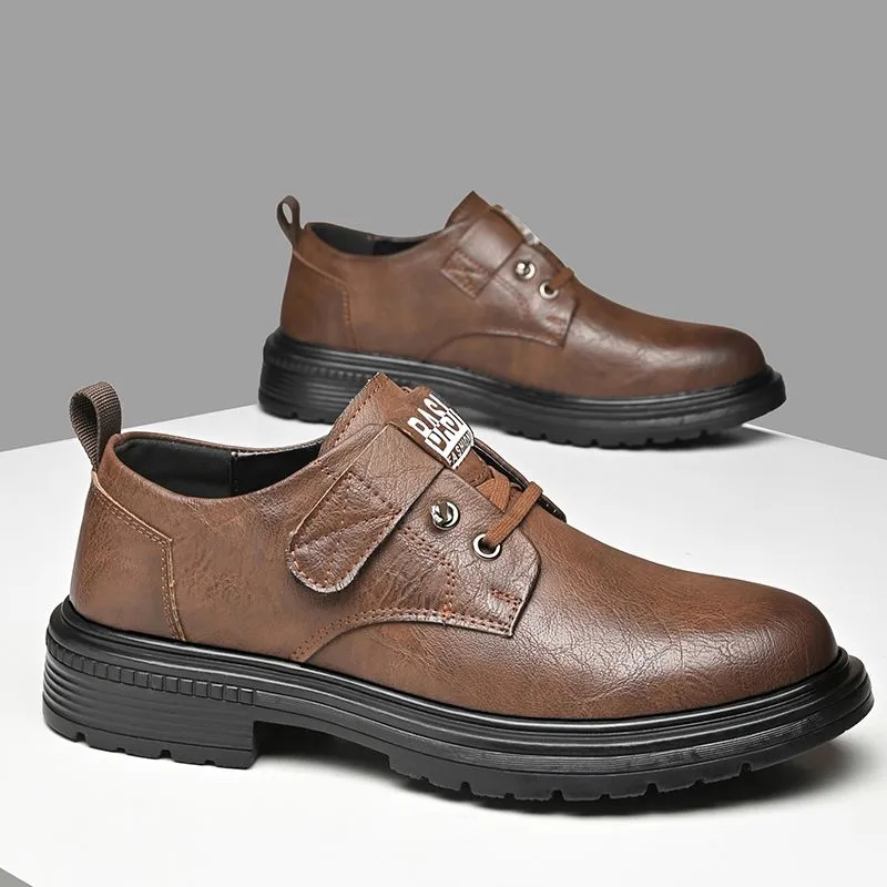 啄木鸟男鞋商务大头休闲皮鞋皮鞋防滑耐磨真皮牛皮软面休闲皮鞋tb - 图1