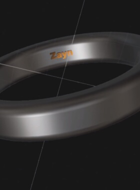 张真源同款戒指Zayn定制刻字 冷淡风光面钛钢不掉色素圈自律戒指