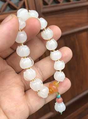 杭州香积热门手串白莲花琉璃暮山紫香芋紫胭脂粉琉璃手串手链