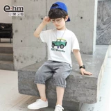 小象汉姆 Летняя одежда, детская хлопковая летняя футболка с коротким рукавом, подходит для подростков