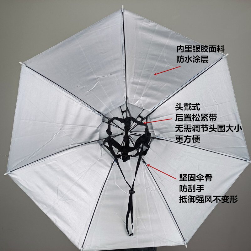 Double layer rainproof, windproof and sunproof fishing head umbrella hat