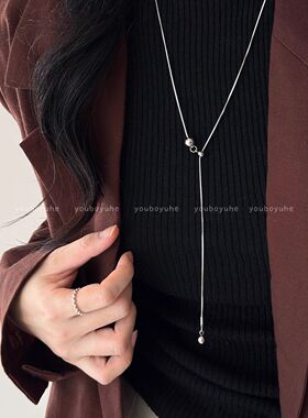 韩系ins风银色圆珠叠戴项