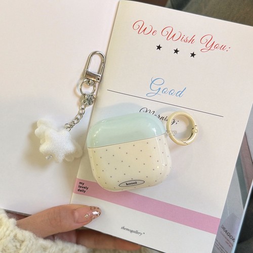 适用ins撞色波点翅膀星星挂坠AirPods4保护套AirPodsPro苹果耳机套airpods2无线蓝牙3代airpodspor壳新三代 - 图1