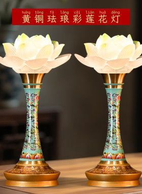 新款莲花灯供佛一对插电家用菩萨仙观世音莲花灯供佛灯供奉长明灯